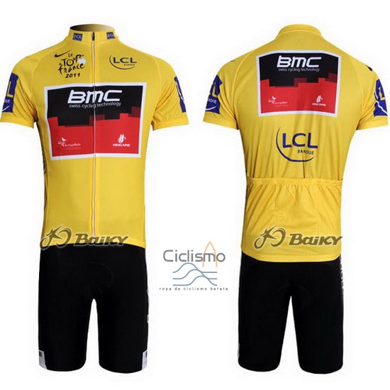 Bmc Lider Ropa Ciclismo Culotte Corto 2011 Hombre Mangas Cortas AMarillo